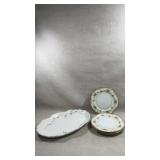 Lrg vtg china floral patter serving dish/platter