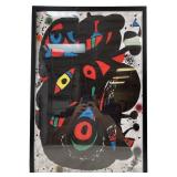 Vintage John Miro Framed Print On Canvas