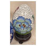 Chinese cloisonnï¿½ decorative eggs, small