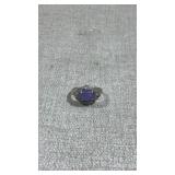 14k white gold lavender jadeite engagement ring