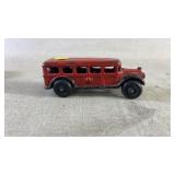 Two vintage cast iron children toy cars