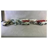 Assortment of Hess model cars, fire trucks and