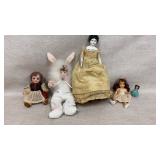 group of small antique dolls, broken fingers/hands