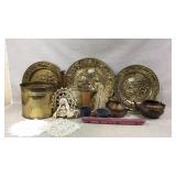 Brass wall arts, tea pot and more