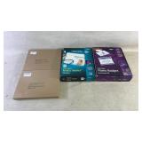 Assortment of index makers, name badges, and