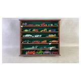 Die-Cast Model Cars in Wooden Display Case