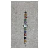 925 silver multi colored gem stone main line time