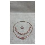 rose gold-plated 925 silver pink opal jewelry