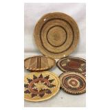 handwoven Makenge baskets, largest is about 19"