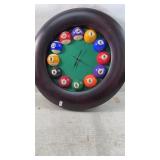 Round Wall Clock with Pool Ball Frame Design