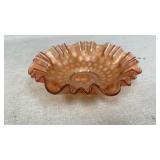 9" Fenton Marigold Carnival Glass Coin Dot Ruffled