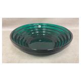 Blenko Emerald Green Glass Step Bowl 11"