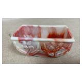 vintage Akro Agate slag glass planter