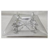 vintage Arthur Court aluminum elephants bowl stand