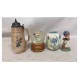 Stein, Snow Globe, Vase & Figurine
