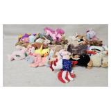 TY beanie babies, most are approximatley 5in tall