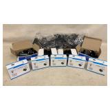 Many binder clips, large and small