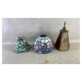 Three Tiffany styled lamp shades