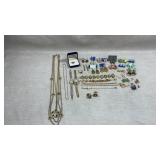 lot of vintage gold-tone costume jewelry,