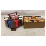 Poker chips, 3 decks of cards, 2 sets of poker