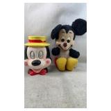 Plush and Ceramic Mickey Mouse Figures