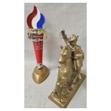 Vintage Budwieser torch beer tap handle, 12in a