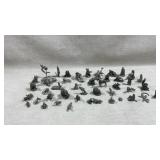 collection of miniature pewter animal figurines