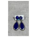 pair of 925 silver taxco blue lapis dangle