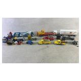 Assortment of vintage toy cars including a