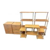 5 pc Shelving and Side Drawers(rolling)