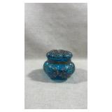 MOSER blue ART glass BOHEMIAN casket BOX