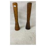 Vintage Wooden Flutes with Perforated Design