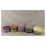 Glazed pottery dishes