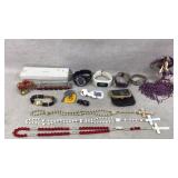 Watches, Rosaries, Keys, Clip on Earrings,
