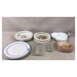 Ceramic Plates, Glass Lids, and Trinkets