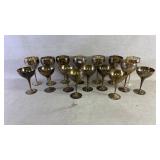 16 different silver plated goblets and cups