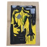 After Jean-Michel Basquiat mixed media on paper