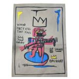 After Jean-Michel Basquiat Mixed Media On Paper