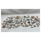 ancient Native American pottery shards, likely