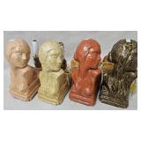 vintage Art Deco-style figural table lamps, all