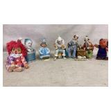 Clown figures, ones head glued on, one music box