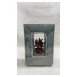 vintage McCoy Arcature vase with a red bird insert