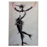 Salvador Dali "Masked Mermaid in Black" Canvas