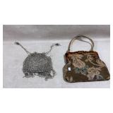 vintage floral needlepoint tapestry purse,