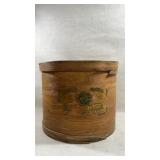 antique wooden cheese box or "firkin" used for