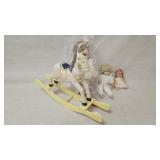 Miss buttercup doll, handpainted rocking horse