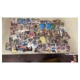 Large assortment of basketball trading cards.
