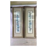 set of framed floral watercolor prints by
