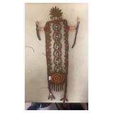 Metal Figure Sculpture With Copper and Turquoise