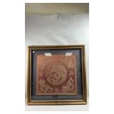 framed antique Chinese silk embroidery textile